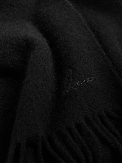 Wool and Cashmere Scarf Black | Men