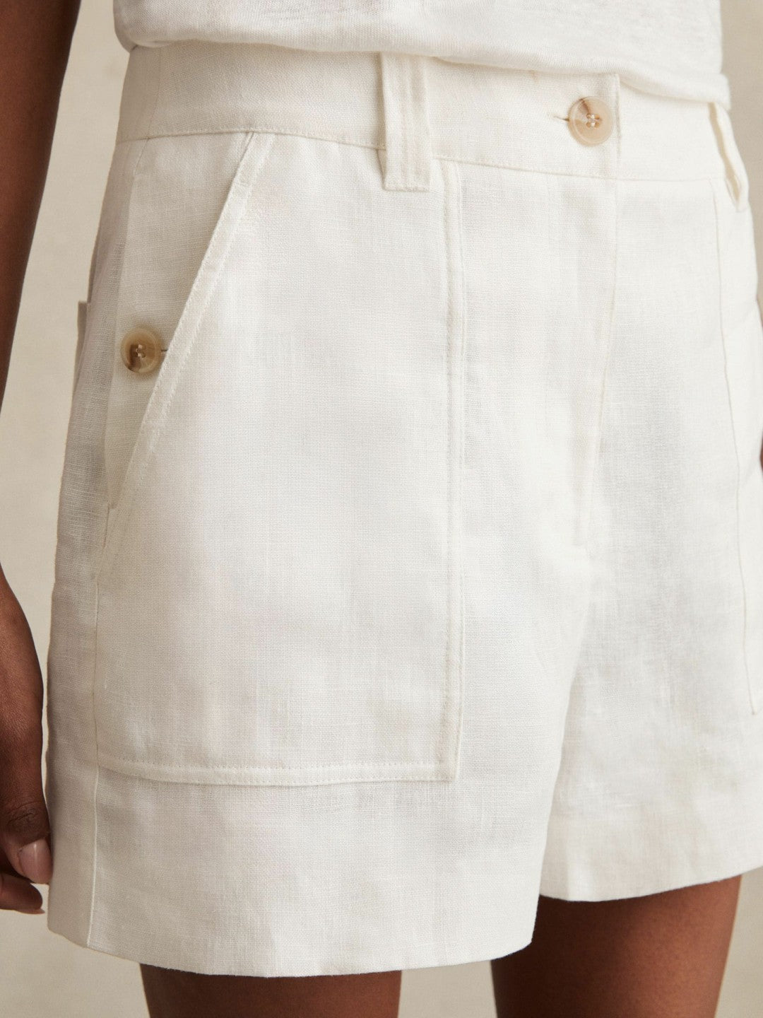 Linen Shorts White | Women