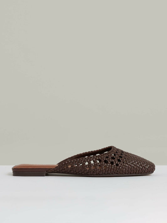 Woven Slip-On Mules Chocolate | Women