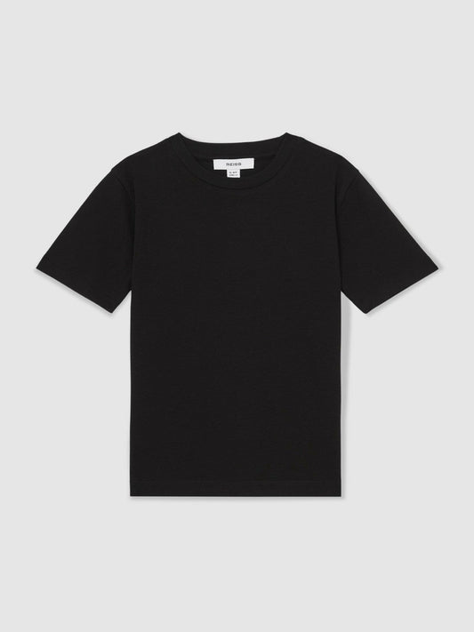 9-13 yrs Cotton Crew-Neck T-Shirt Black | Children & Baby