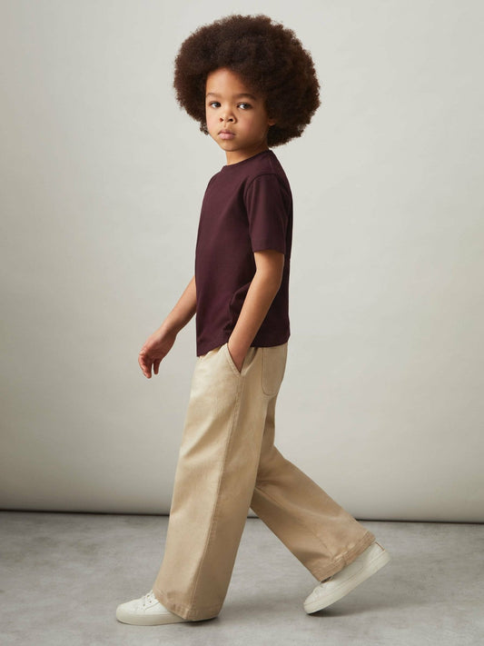 3-9 yrs Cotton Crew-Neck T-Shirt Bordeaux | Children & Baby
