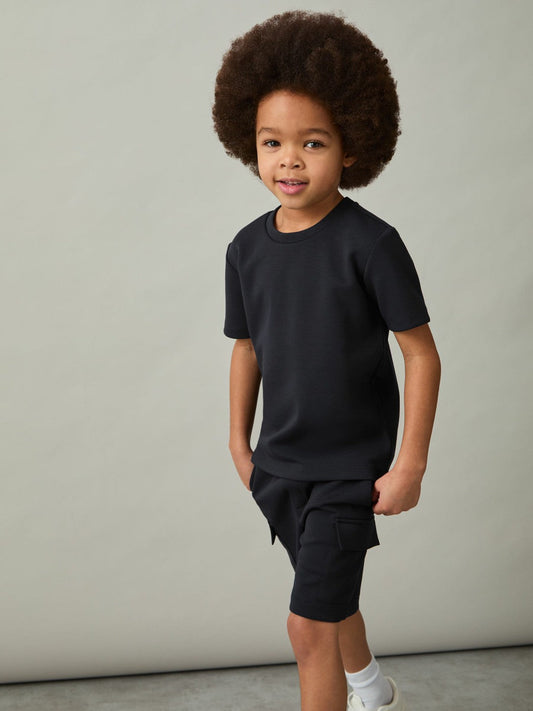 9-13 yrs Interlock-Jersey Crew-Neck T-Shirt Navy | Children & Baby