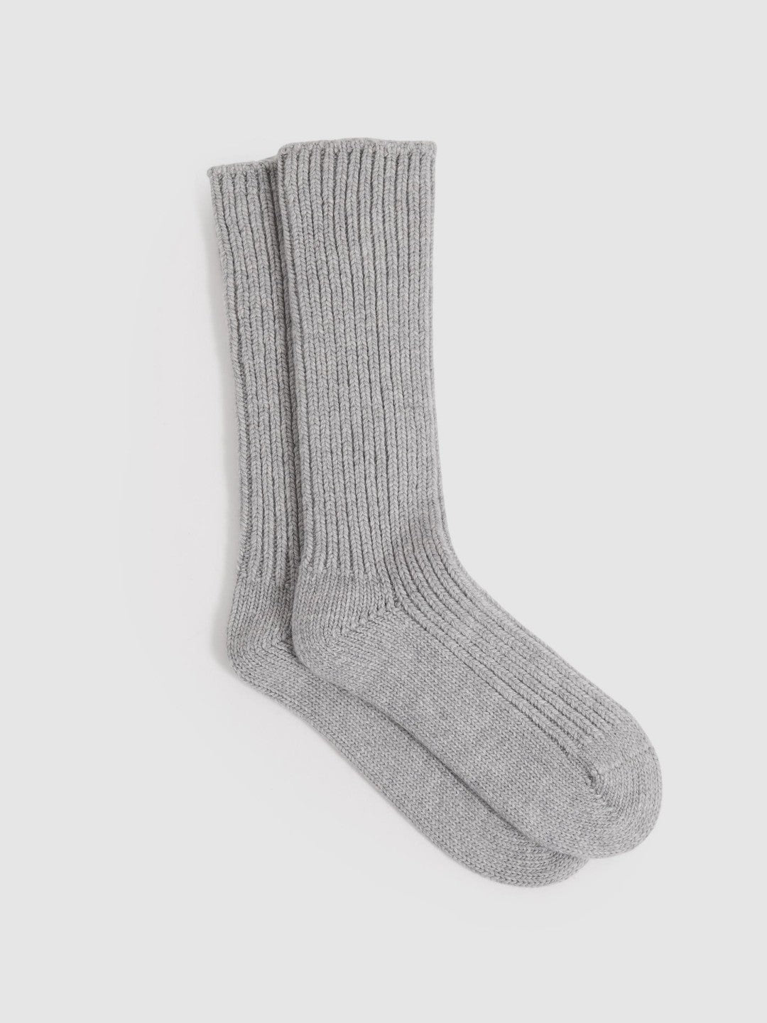 Rib-Knit Socks With Cashmere Grey | Women