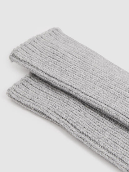 Rib-Knit Socks With Cashmere Grey | Women