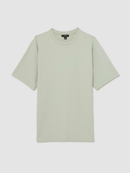 Textured Crew-Neck T-Shirt Sage Green | Men