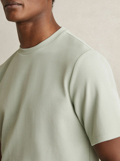 Textured Crew-Neck T-Shirt Sage Green | Men