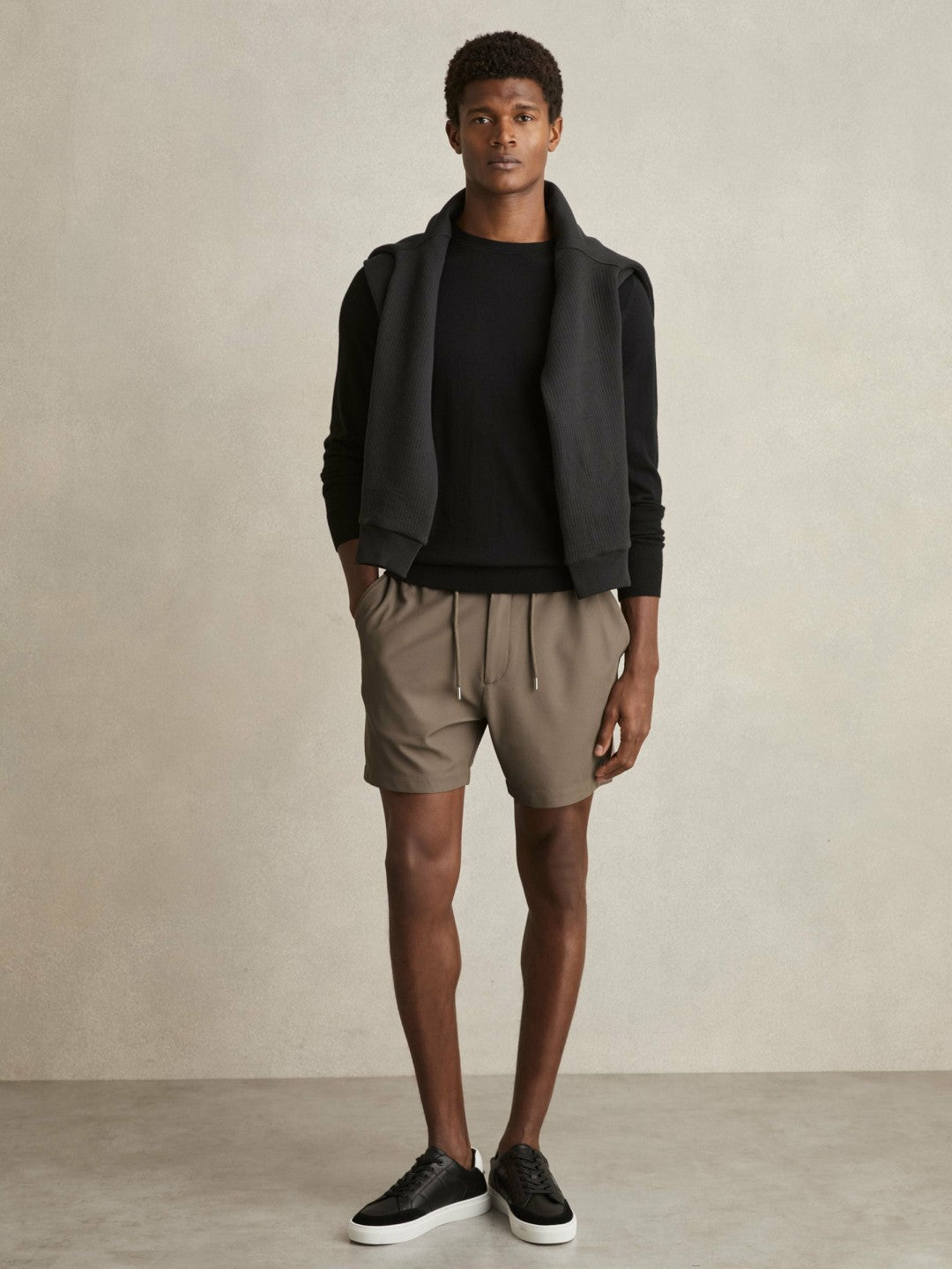Textured Drawstring Shorts Mocha Brown | Men