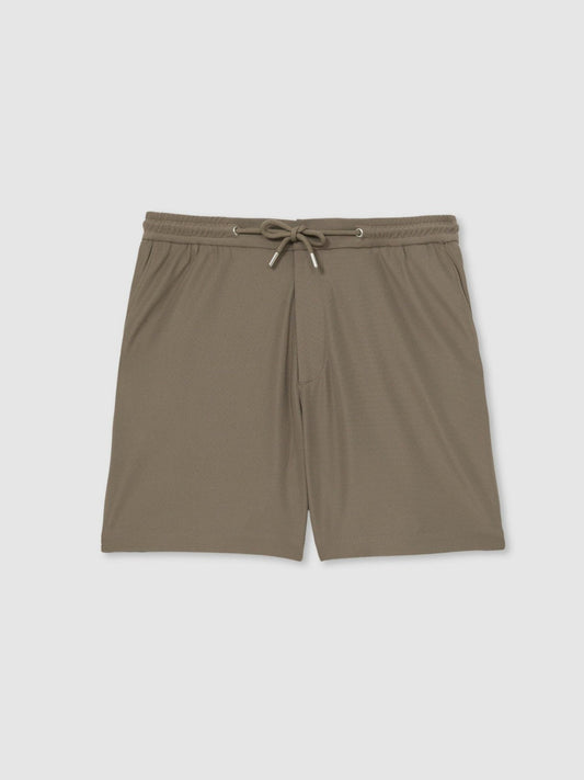 Textured Drawstring Shorts Mocha Brown | Men
