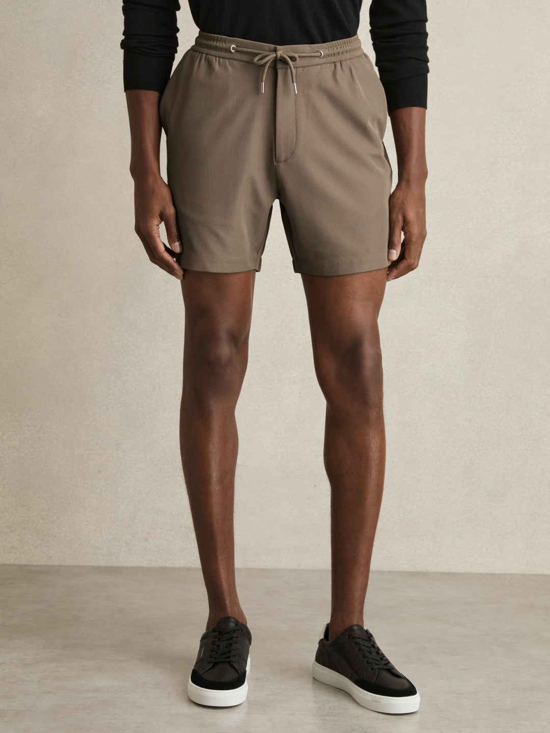 Textured Drawstring Shorts Mocha Brown | Men