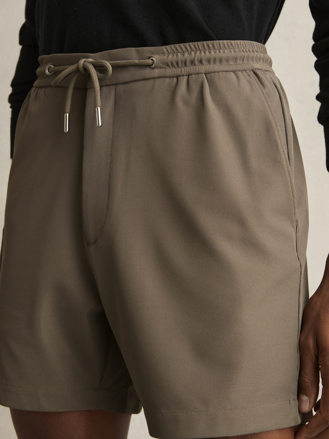 Textured Drawstring Shorts Mocha Brown | Men