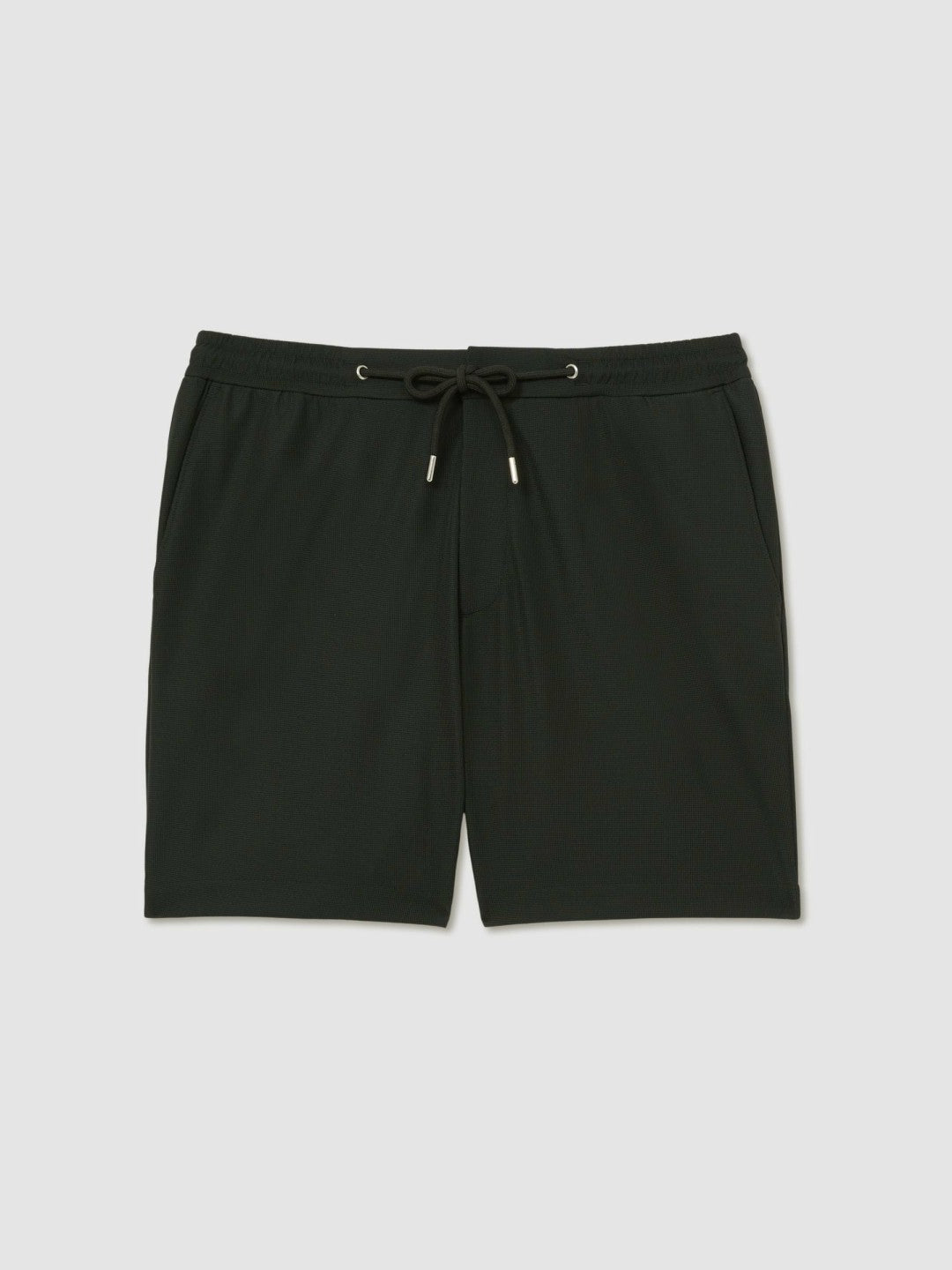 Textured Drawstring Shorts Dark Green | Men