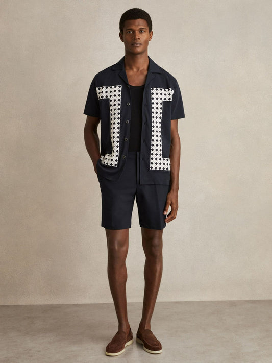 Drawstring Chino Shorts Navy | Men