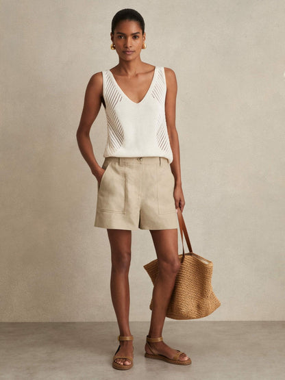 Linen Shorts Neutral | Women