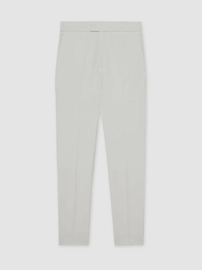 Slim-Fit Internal-Drawstring Trousers White | Men
