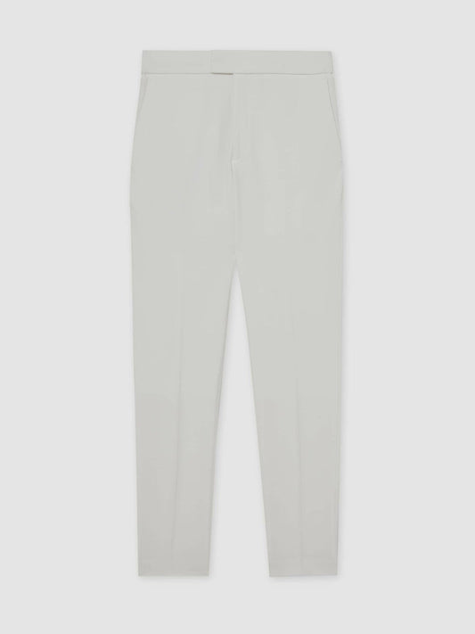 Slim-Fit Internal-Drawstring Trousers White | Men