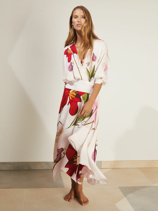 | NYBG Floral-Print Maxi Dress Ivory | Women