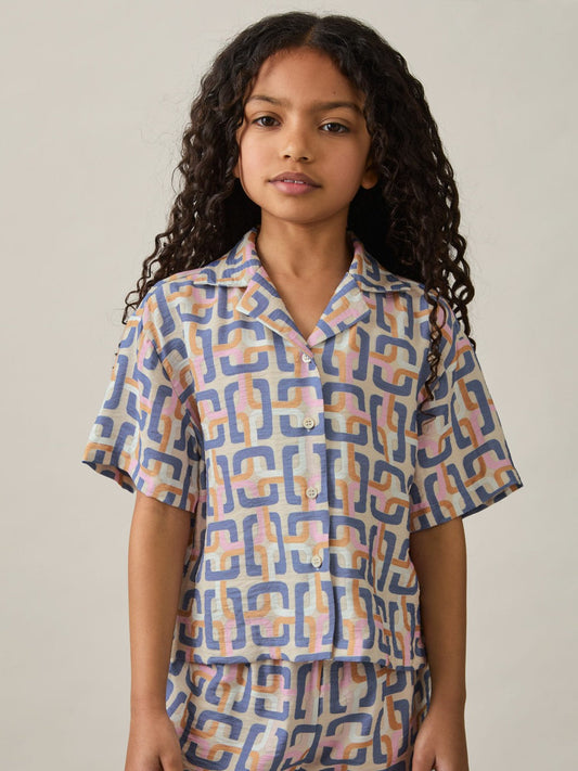 4-9 yrs Geometric Chain Print Shirt Multi | Children & Baby