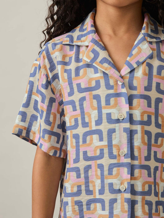 9-13 yrs Geometric Chain Print Shirt Multi | Children & Baby