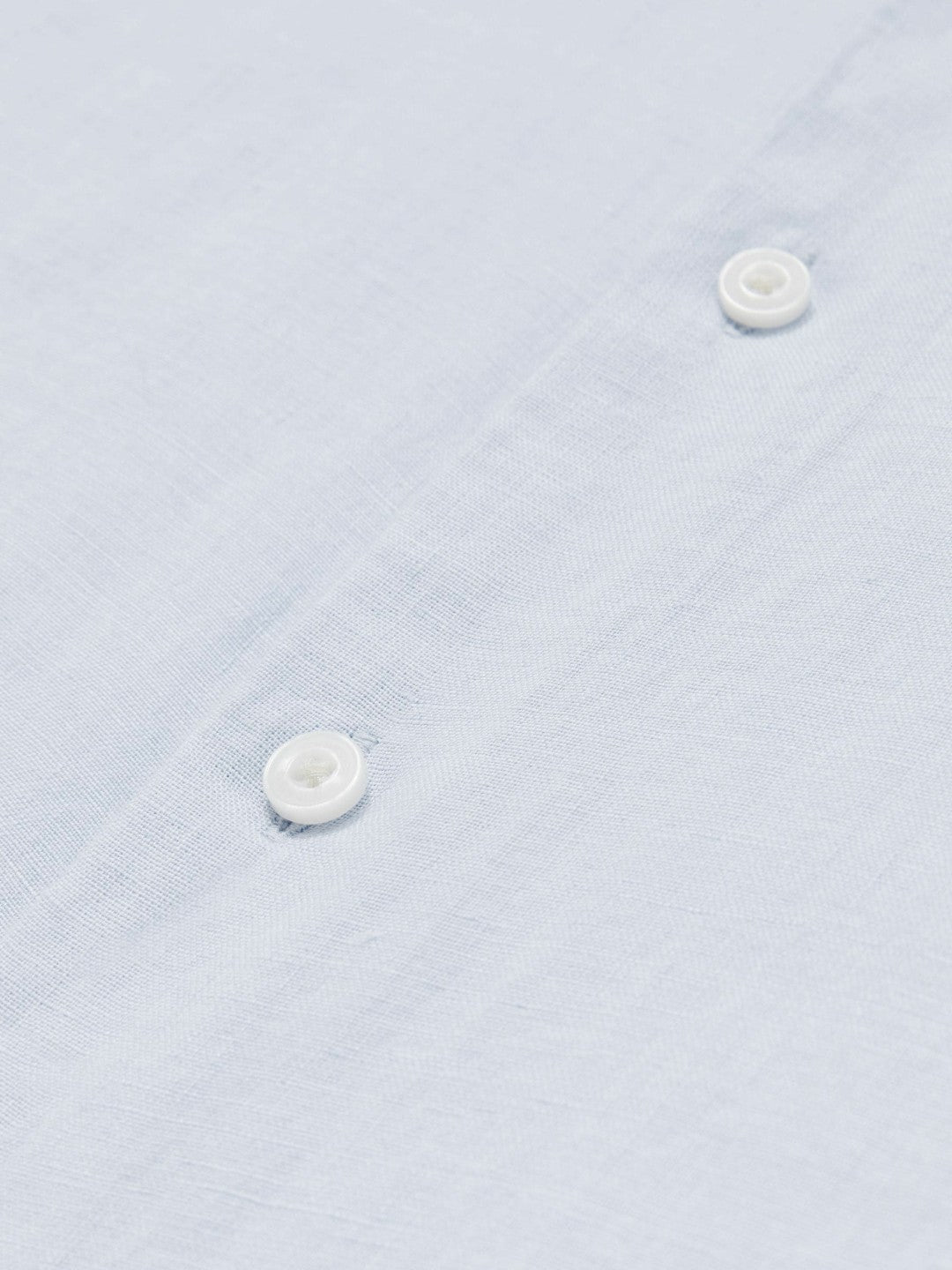 Slim Fit Linen Button-Through Shirt Pale Blue | Men