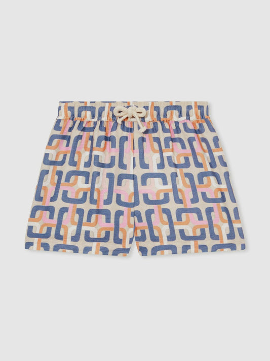 13-14 yrs Geometric Chain Print Shorts Multi | Children & Baby