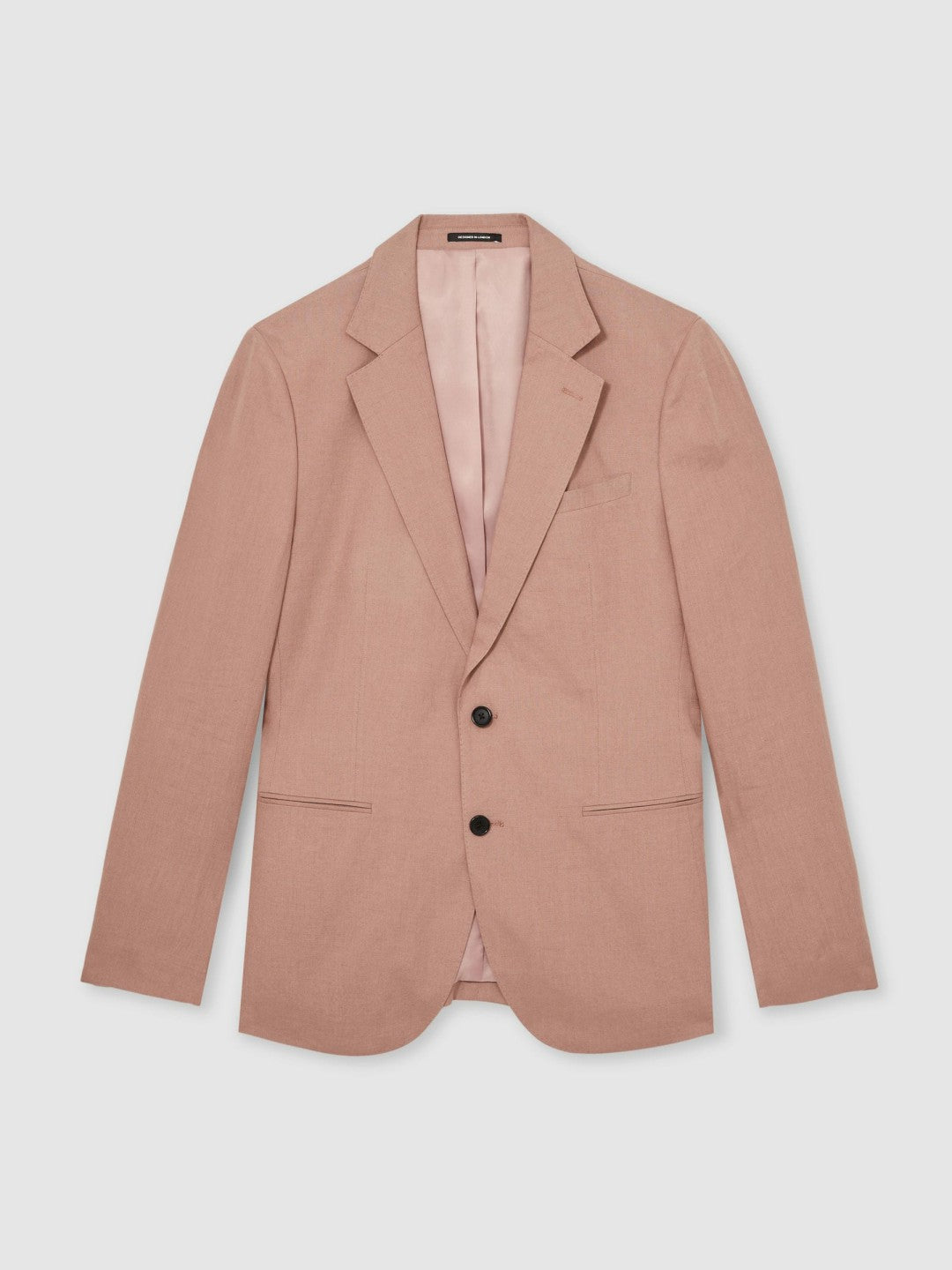 Single-Breasted Linen Suit Blazer Slim Fit Rose Pink | Men