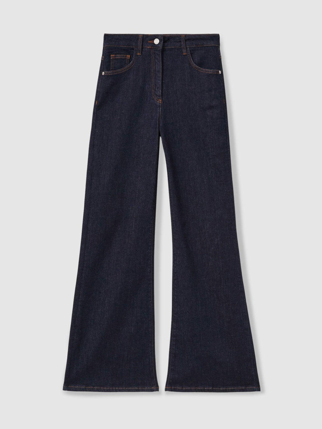 Petite Mid-Rise Flared Jeans Dark Blue | Women