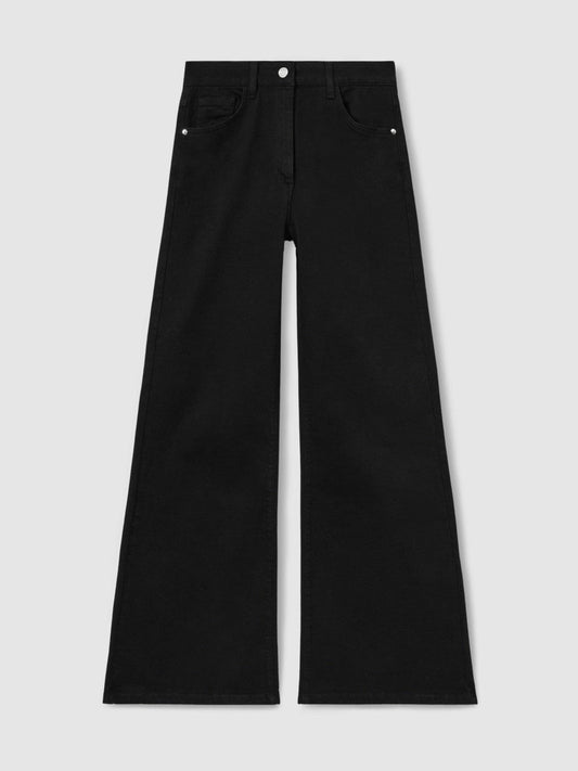 Petite Mid-Rise Flared Jeans Black | Women