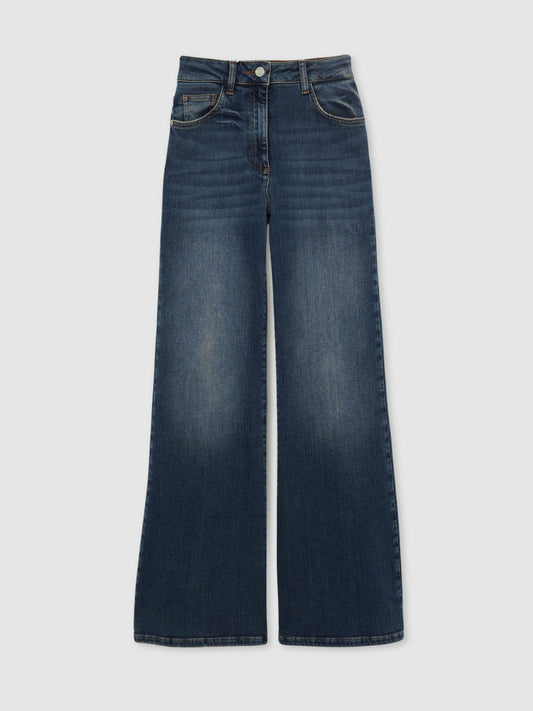 Petite Mid-Rise Flared Jeans Mid Blue | Women