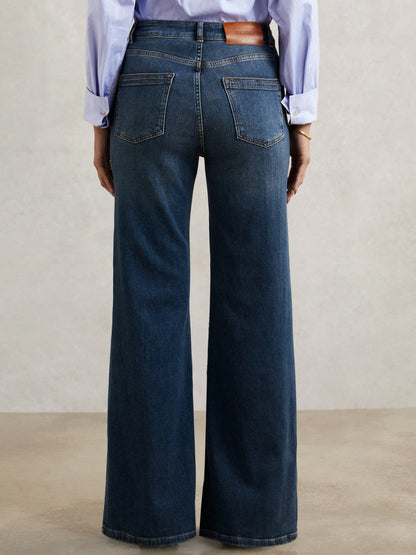 Petite Mid-Rise Flared Jeans Mid Blue | Women