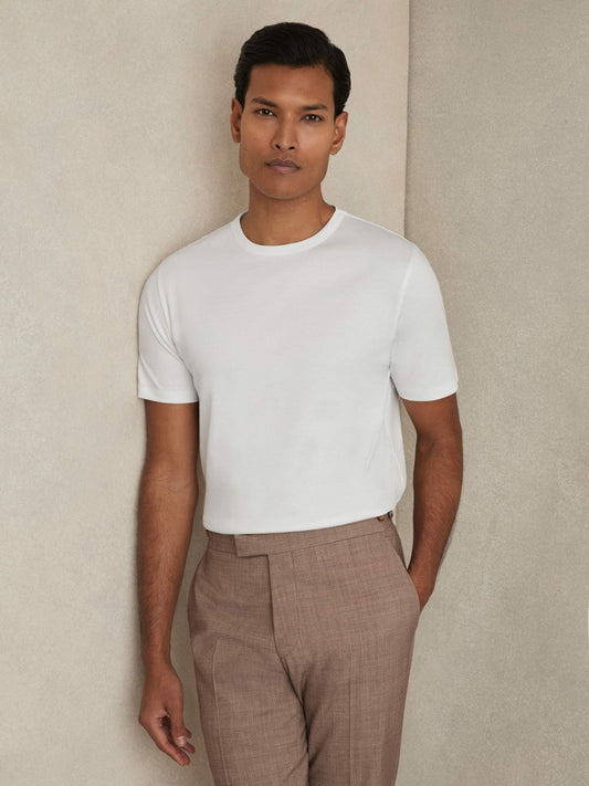 Mercerised-Cotton Crew-Neck T-Shirt White | Men