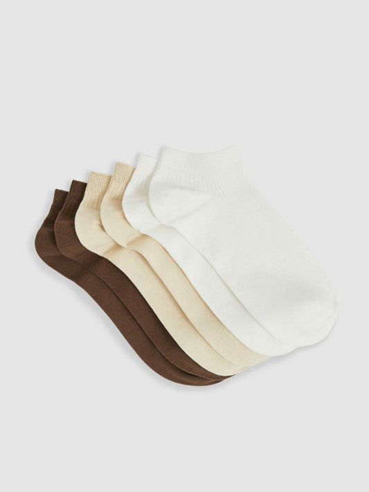 3 Pack of Trainer Socks Chocolate/White | Women