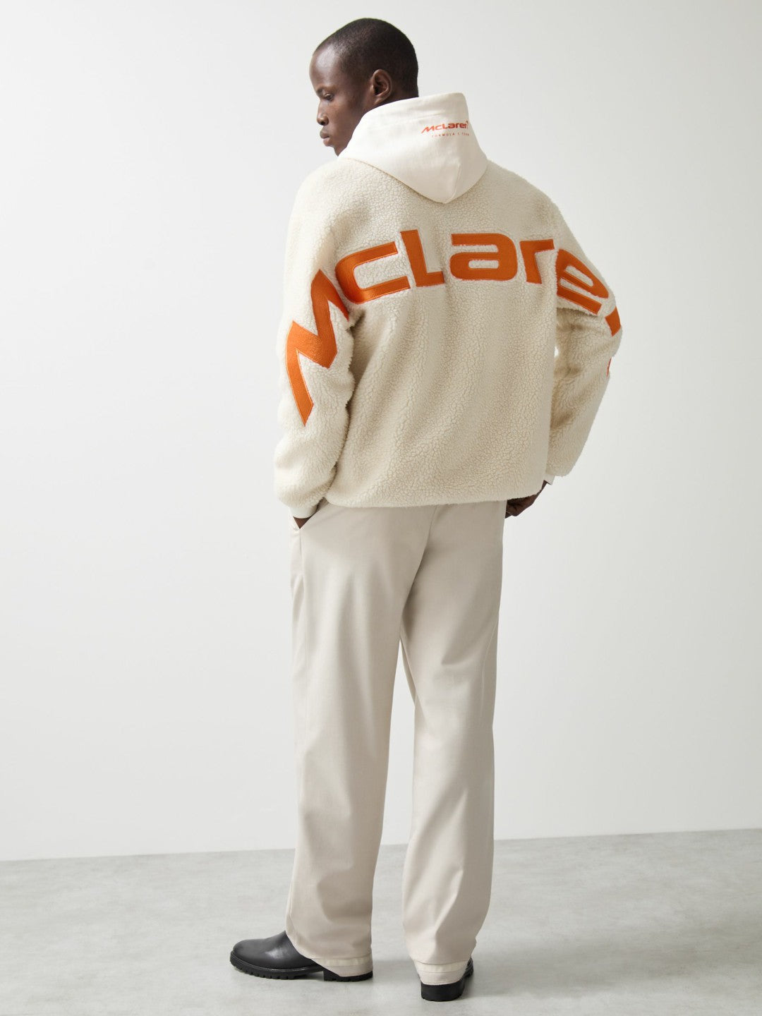 McLaren F1 Team Embroidered Fleece Jacket Unisex Fit Off White | Men