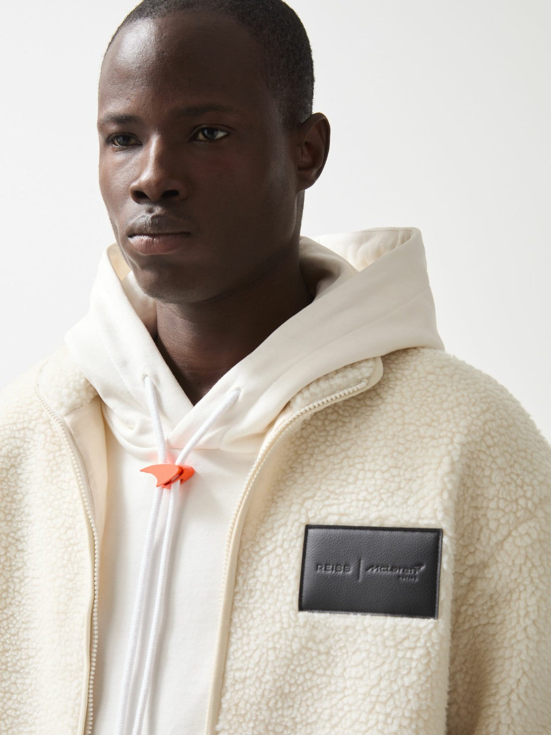 McLaren F1 Team Embroidered Fleece Jacket Unisex Fit Off White | Men