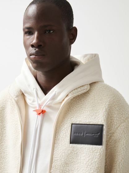 McLaren F1 Team Embroidered Fleece Jacket Unisex Fit Off White | Men