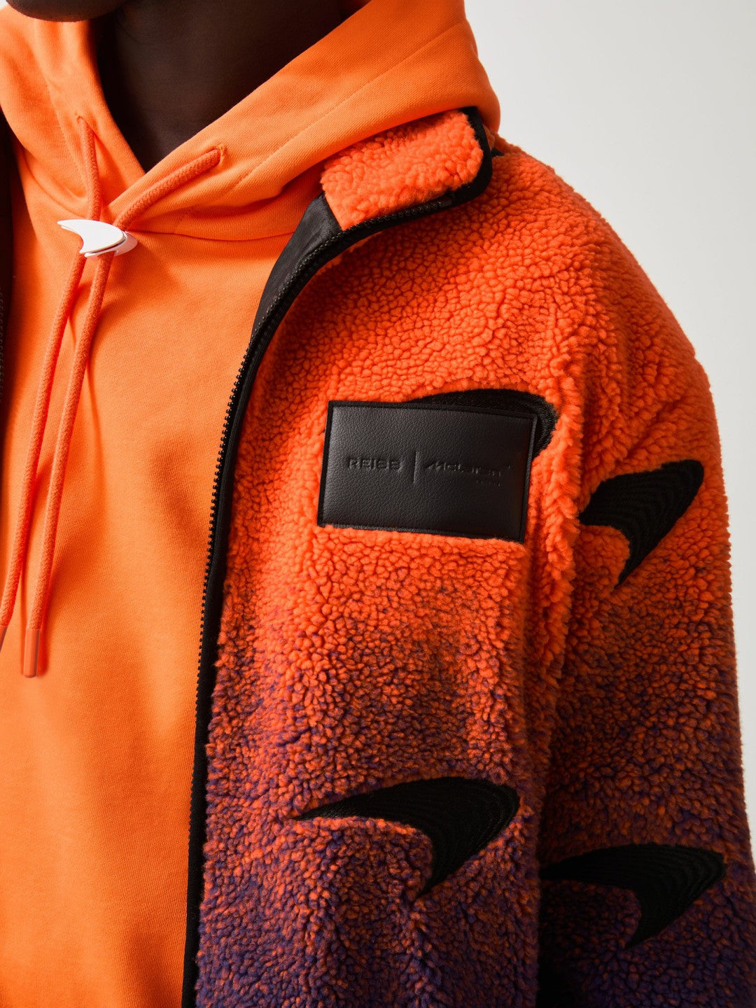 Unisex Fit McLaren F1 Team Ombré Fleece Jacket Papaya Orange/Purple | Men
