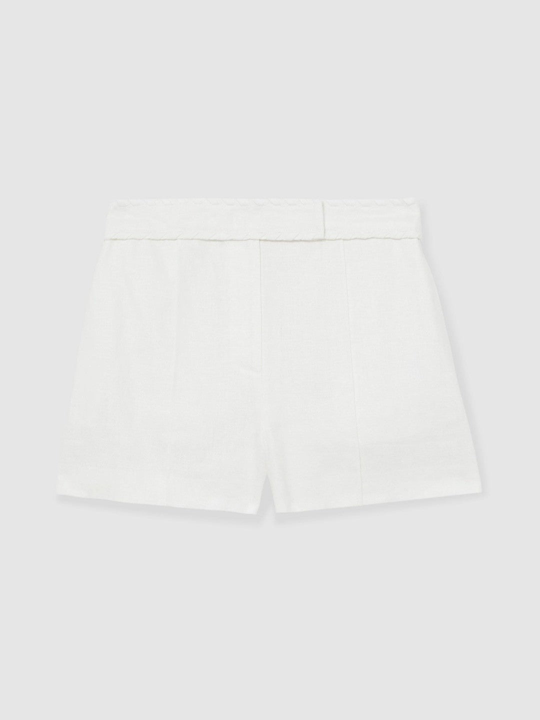 Linen Whipstitch Shorts White | Women