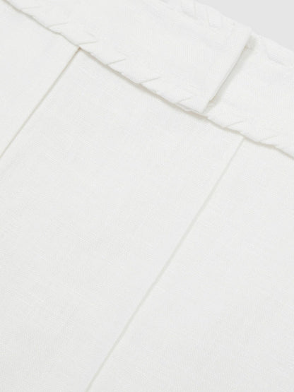 Linen Whipstitch Shorts White | Women