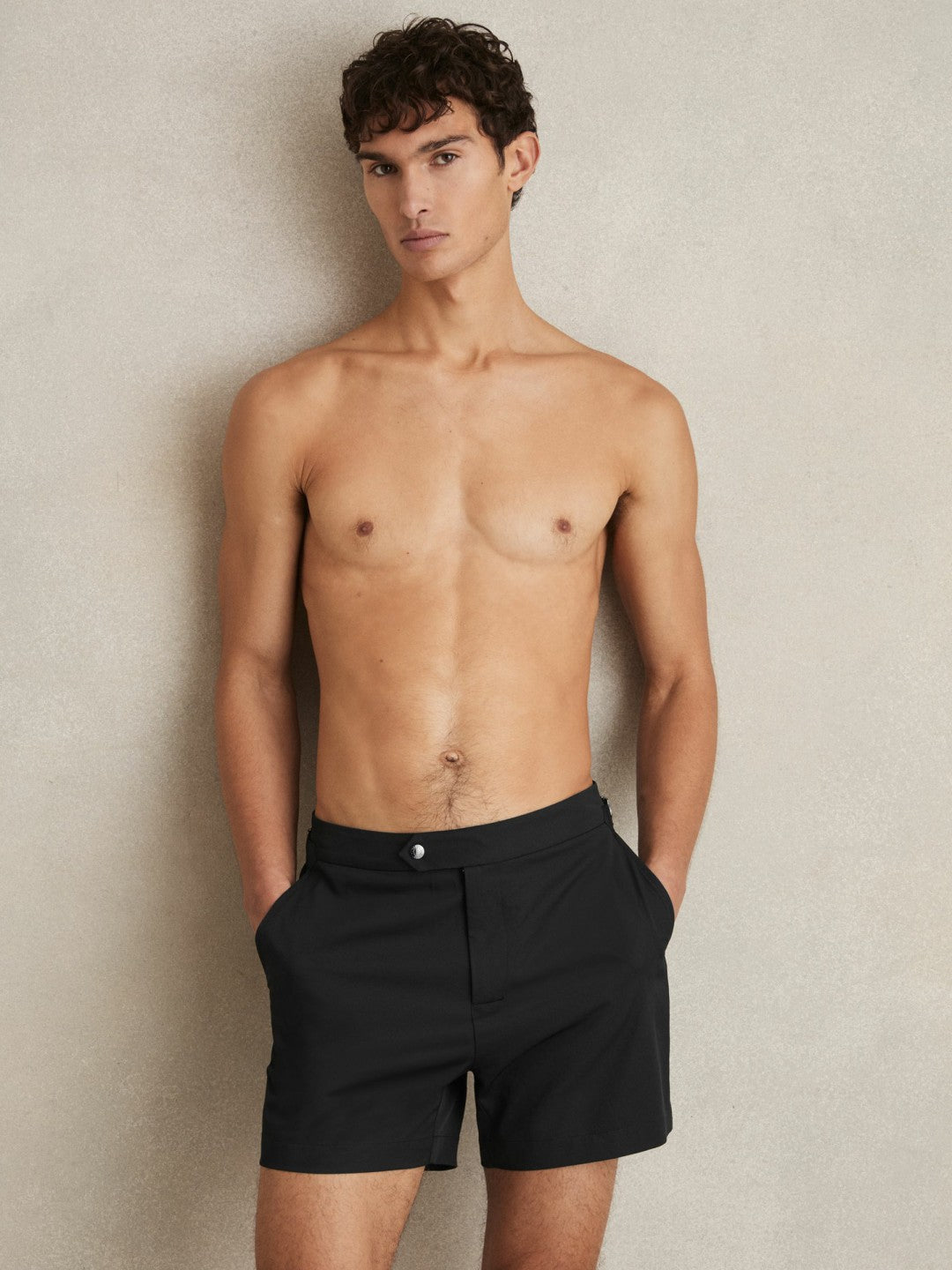 Side-Adjuster Swim Shorts Black | Men