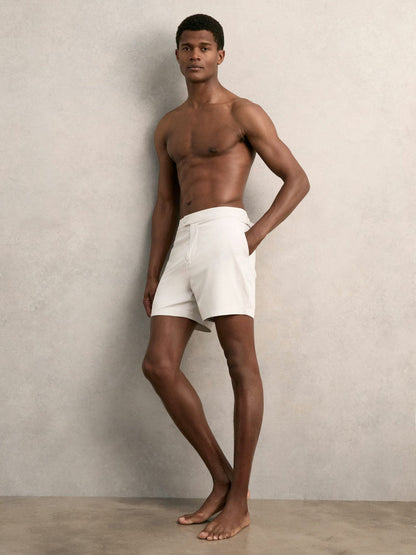 Side-Adjuster Swim Shorts Off White | Men