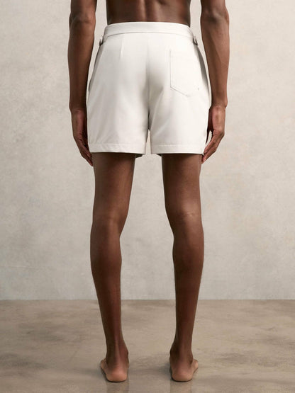 Side-Adjuster Swim Shorts Off White | Men