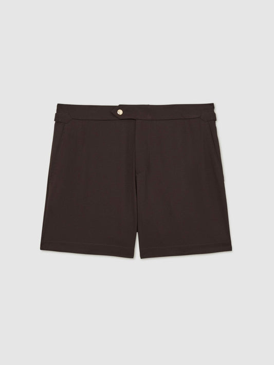 Side-Adjuster Swim Shorts Chocolate Brown | Men