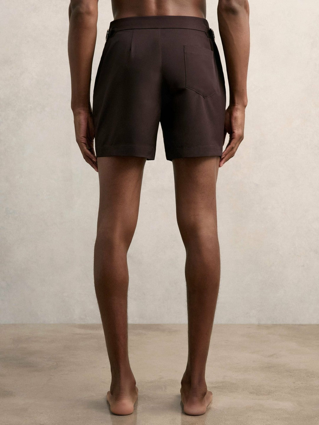 Side-Adjuster Swim Shorts Chocolate Brown | Men