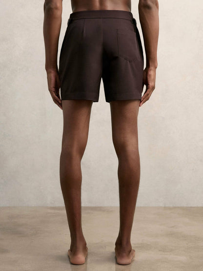 Side-Adjuster Swim Shorts Chocolate Brown | Men