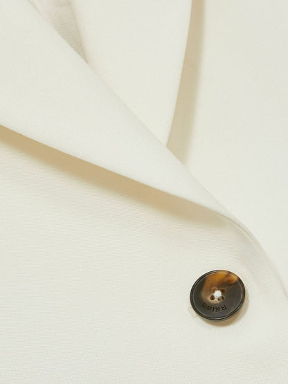 Single-Breasted Peak-Lapel Tailored Blazer Cream | Women