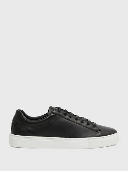 Leather Low-Top Trainers Black | Men