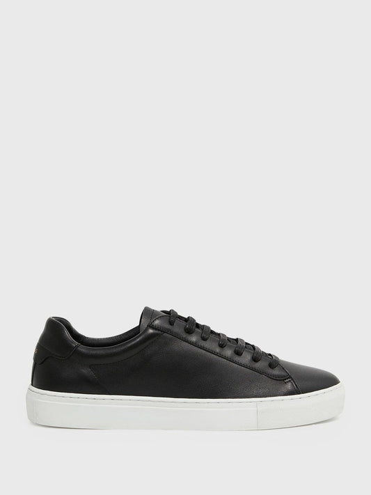 Leather Low-Top Trainers Black | Men