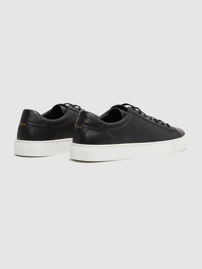 Leather Low-Top Trainers Black | Men