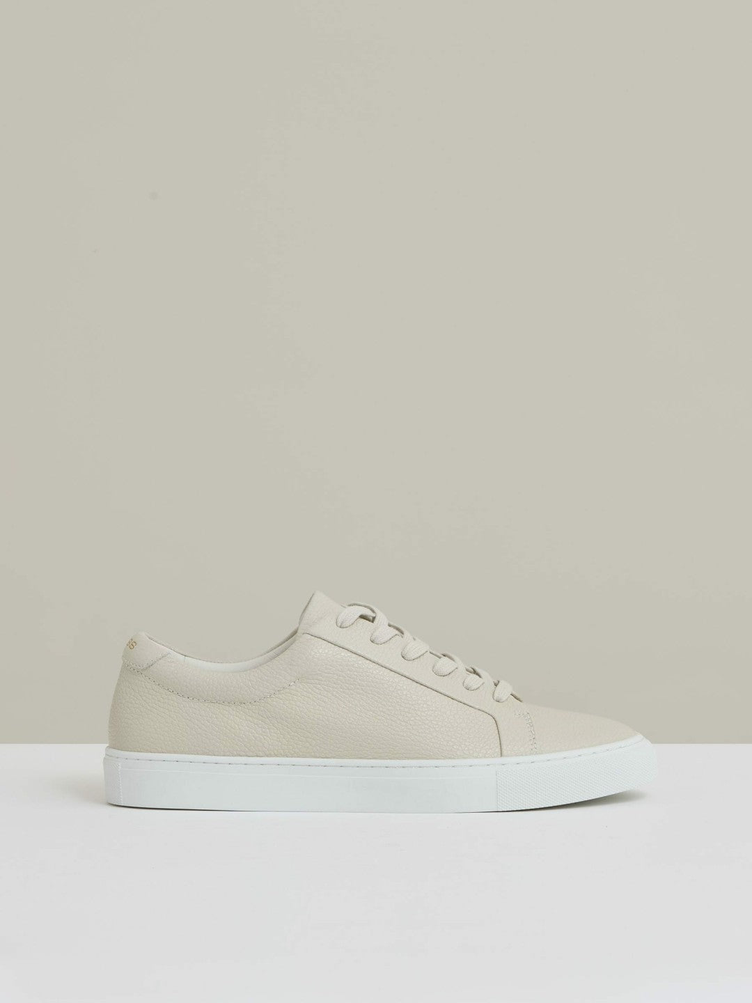 Tumbled-Leather Low-Top Trainers Off White | Men
