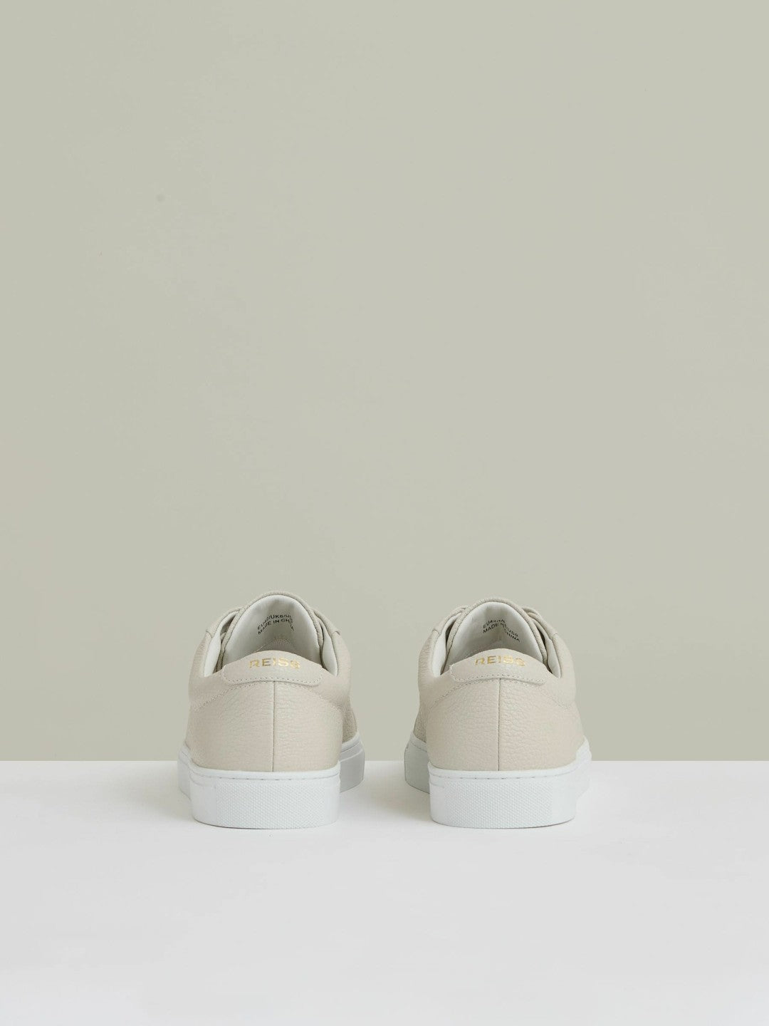 Tumbled-Leather Low-Top Trainers Off White | Men