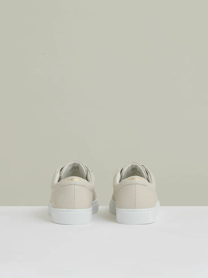 Tumbled-Leather Low-Top Trainers Off White | Men